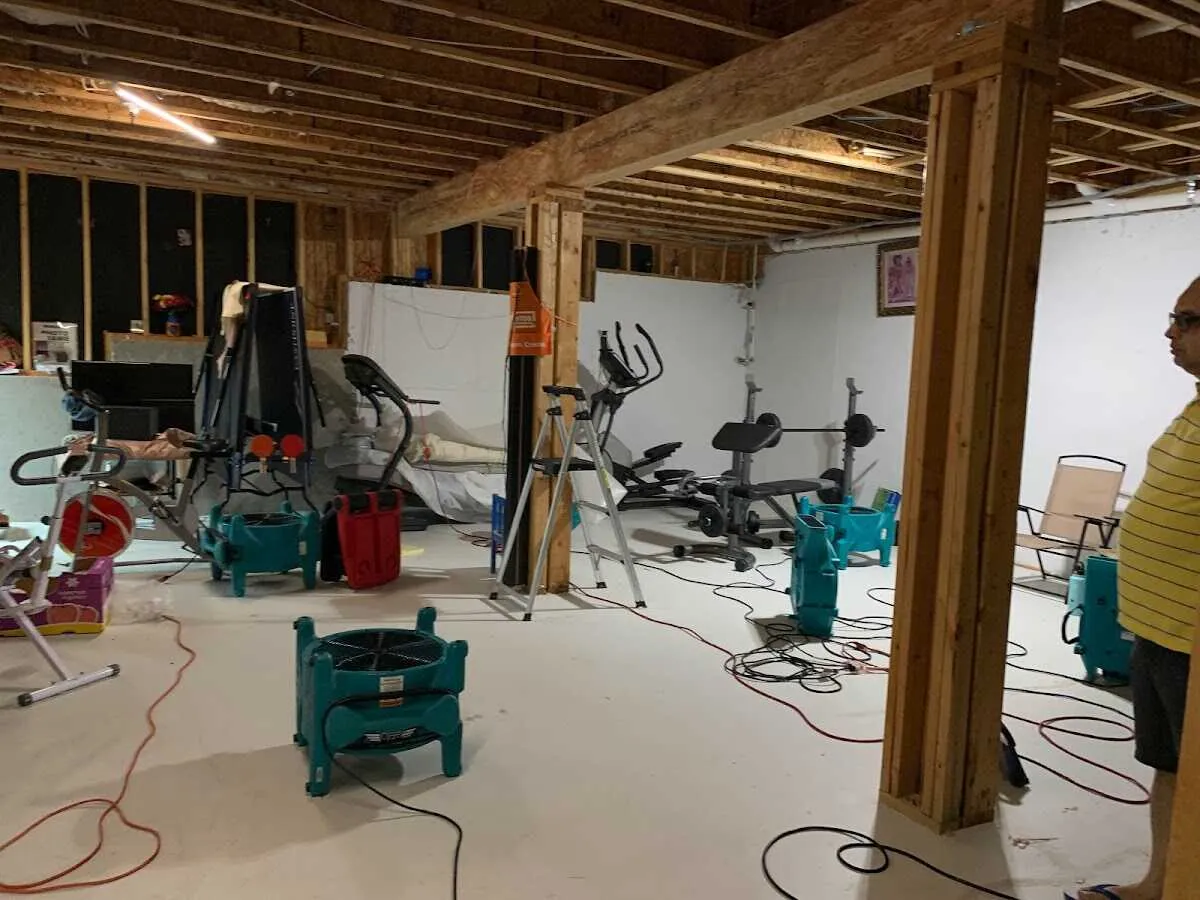 Basement drying equipment setup for Odor Removal & Deodorization in Rock Island